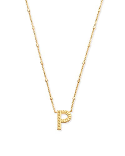 Kendra Scott Letter P Pendant Necklace for Women Fashion Jewelry 14k Gold-Plated Brass Gold Metal Letter P