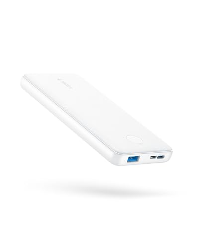 Anker Power Bank (PowerCore 10K) Compact 10 000mAh Battery Pack with PowerIQ Charging Technology and USB-C for iPhone iPad Samsung Galaxy Pixel and More White