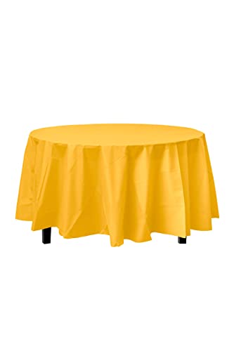84in Round Yellow Tablecloth 12-Pack