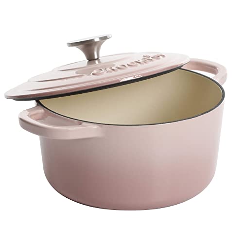Crock Pot Artisan Round Enameled Cast Iron Dutch Oven 3-Quart Blush Pink
