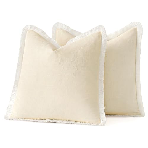 MIULEE Linen Throw Pillow Covers: Farmhouse Style