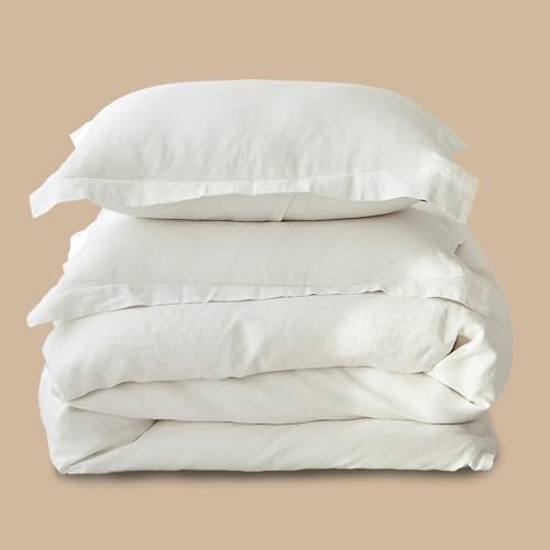 Simple&Opulence Linen Duvet Cover King for Soft Breathable Sleep