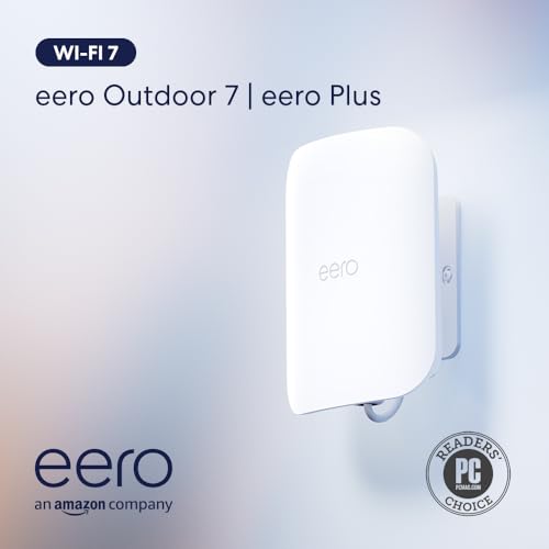 Amazon eero Outdoor 7 dual-band PoE mesh wifi router with 1-month free eero Plus (auto-renews) - Weatherproof rating of IP66 1-pack AC power adapter not included 2024 release