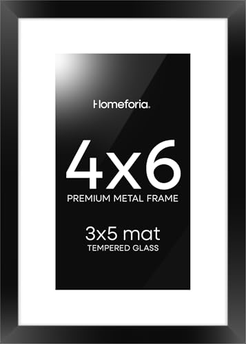 Homeforia Black 4x6 Frame: Premium Brass & Tempered Glass