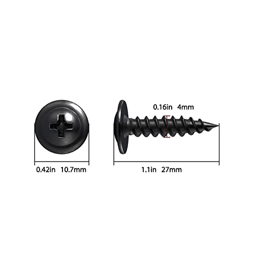 (250 pcs)#8×1\" Black Truss Head Wood Screws Quick Metal Self Tapping Zinc Oxide