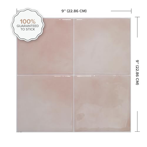 Smart Tiles SMART TILES Peel and Stick Backsplash - 5 Sheets of 9\" x 9\" - 3D Adhesive Peel and Stick Tile Backsplash for Kitchen Bathroom Wall Tile