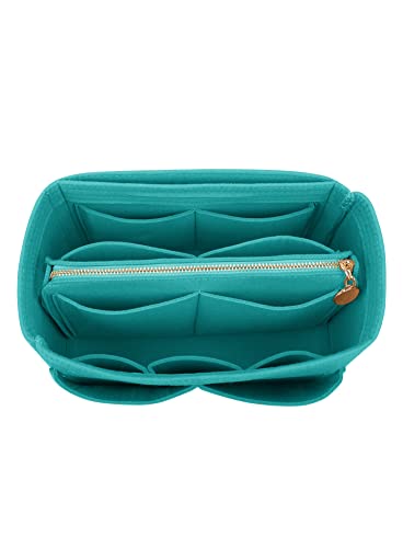 LEXSION Felt Purse Bag Organizer Insert with zipper Bag Tote Shaper Fit Speedy Neverful PM MM 1-Lake Blue XL 1-lake Blue XL