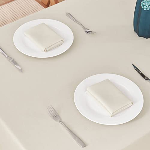 2 Pack Rectangle Tablecloth 60x120 inch Water Resistant Wrinkle Free Linen Textured Table Cloth Washable Decorative Fabric Table Cover for Dining Party and Camping Black