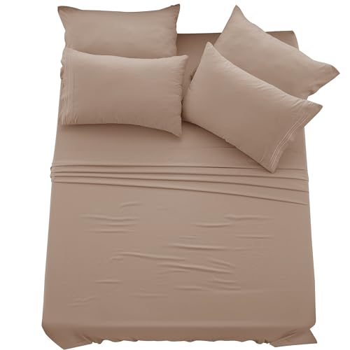 LDC Lux Decor King Sheet Set: Soft, 6-PC Microfiber Bedding