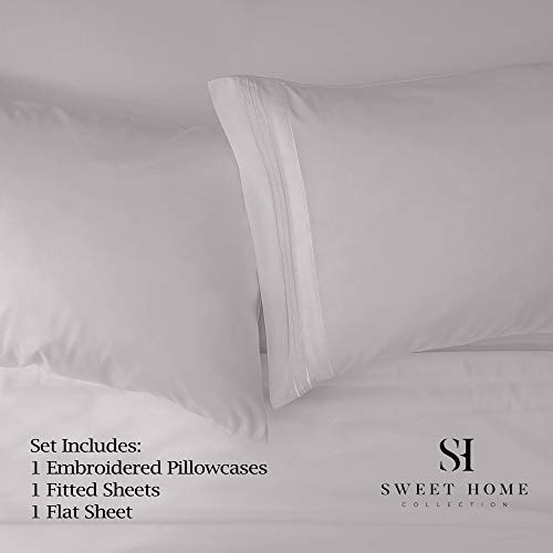 Twin Sheet Set, 3Pc, Light Gray, Extra Soft