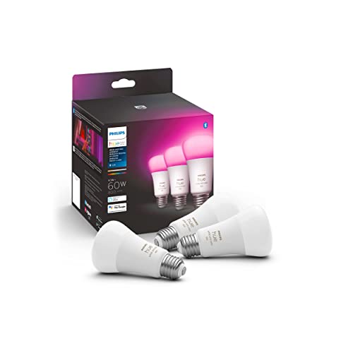 Hue 562785 White & Color Ambiance A19 Bluetooth LED Smart Bulbs (3-Pack)