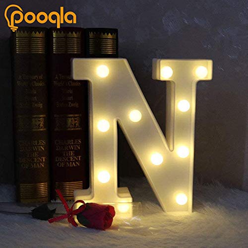 LED Marquee Letter Lights Sign Light Up Alphabet Letter for Home Party Wedding Decoration N
