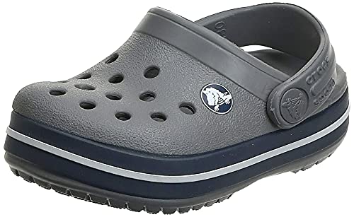 Crocs Unisex-Child Crocband Clogs (Little Kid/Big Kid) Smoke/Navy 1 Little Kid