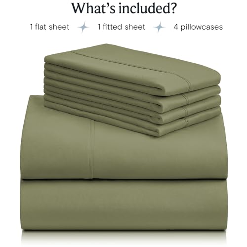 LuxClub 6PC California King Sheets: Deep Pockets, Eco Friendly