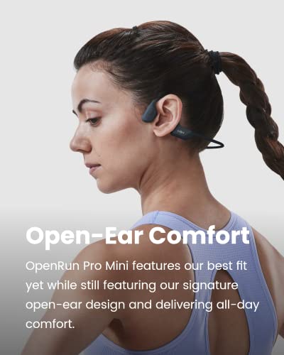 SHOKZ OpenRun Pro Mini - Premium Bone Conduction Open-Ear Bluetooth Sport Headphones - Sweat Resistant Wireless Earphones for Workouts and Running with Deep Base - Built-in Mic with Headband