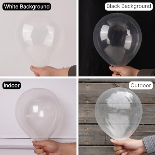 PartyWoo Clear Balloons 100 pcs Transparent Balloons Bubble Balloons Different Sizes Pack of 18 12 10 5 Inch Clear Balloon Arch Kit Balloon Garland for Graduation Wedding Party Decorations Clear-Y2