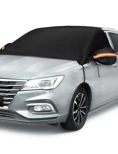 AstroAI Car Windshield Snow and Ice Cover - 2 Side Mirror Protectors Windproof UV Sunshade for Cars SUVs Vans