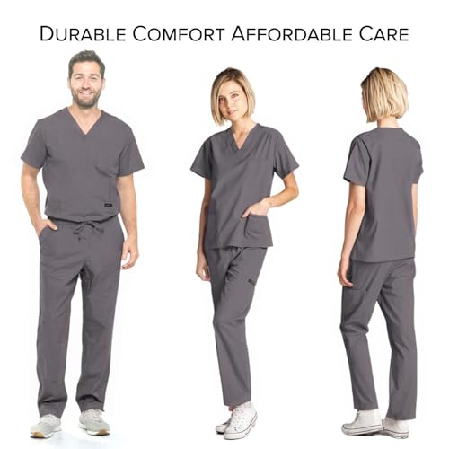 Dagacci Unisex Scrubs Set: V-Neck Top & Cargo Pants