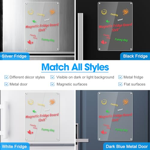 Acrylic Dry Erase Board Whiteboard for Fridge Meal Planner Menu Board for Kitchen to do List Shopping List Grocery List Family Dinner Refrigerator Chore Chart Chore Board 2024 Clear Planning Board