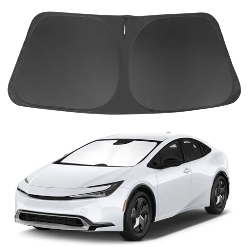 LHFLIVE Windshield Sun Shade Custom Fit 2010-2015 Toyota Prius Hatchback Accessories(Not for Prius C or Prius V) Sunshade Foldable Sun Visor Protector Black/Silver
