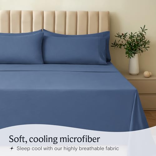 LuxClub King Size Sheets Set - Deep Pockets & Cooling