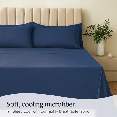 LuxClub 6 PC King Sheet Set: Breathable Luxury Bed Sheets