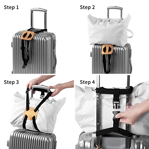 Luggage Straps add a Bag Luggage Strap ,Luggage Straps for suitcases,Luggage Bungee Strap, Adjustable Belt Bag Bungees with Buckles (Gold)