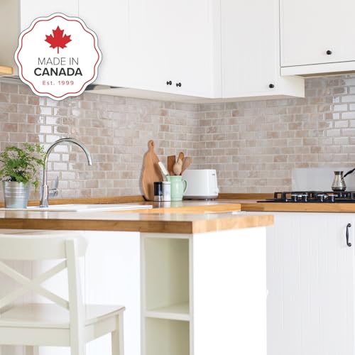 SMART TILES Peel and Stick Backsplash - Sheets of 10.95\" x 9.70\" - 3D Adhesive Peel and Stick Tile Backsplash for Kitchen Bathroom Wall Tile (Beige Marble Pack of 10)