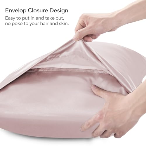 BEDELITE Satin Pillowcase 4 Pack Lotus Pink 20x30IN