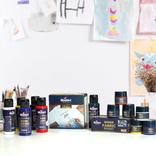 BLUEBIRD Fabric Paint Brilliant Silver 3.4 Fl Oz Permanent Fabric Paints for Clothes Furniture Upholstery