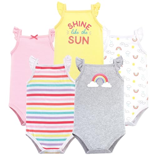 Hudson Baby Cotton Sleeveless Bodysuits Rainbows 6-9 Months