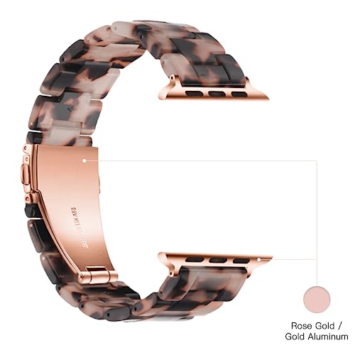Light Apple Watch Band-Fashion Resin Apple Watch Series 9 Series 8 band iWacth Bands Apple Watch Bands for Women Men Compatible with Apple Watch Series 9 8 7 SE 6 5 Ultra 2(Tortoise