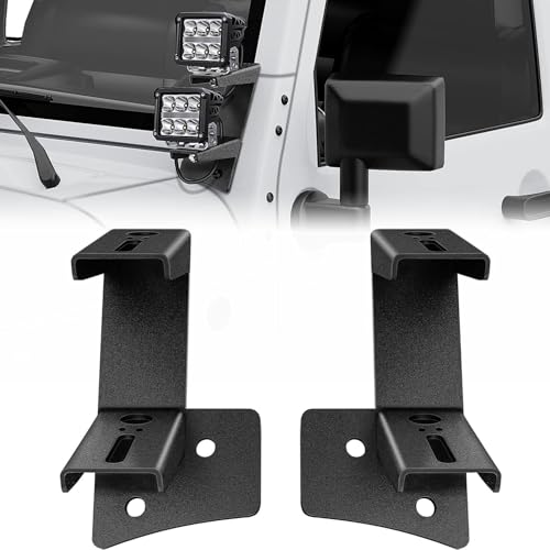 Dual A-Pillar Windshield Hinge Mounts For 2007-2017 Wrangler JK/JKU 2DR 4DR
