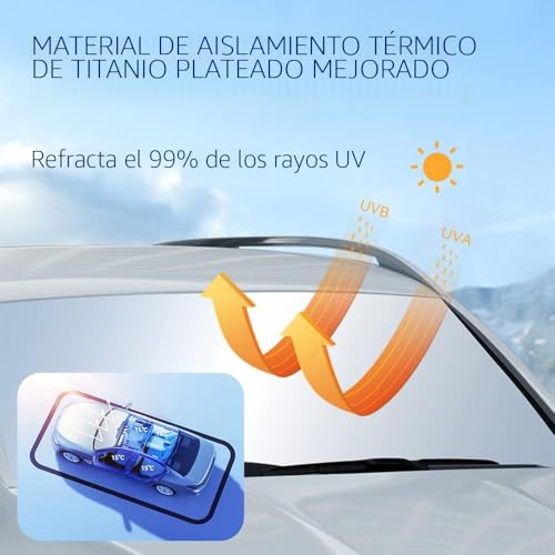 Sunshade for Car Windshield 240T Thickened Windshield Sun Shade for Blocking 99% Sunlight & Heat Summer Car Essentials Sun Cover for Car Windshield Fits Car Truck SUV
