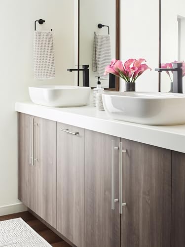 Amerock Bar Pulls 5-1/16 inch (128mm) Center-to-Center Satin Nickel Cabinet Pull - 10 Pack 10BX40517G10