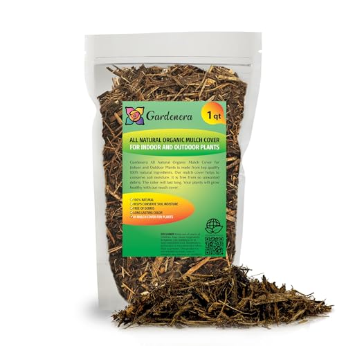 Gardenera Premium Organic Natural Mulch Cover - Enhance Your Indoor Plants with Natural Aroma and Organic Benefits - 1 Quart MAIN-NATURAL-MULCH-1QT