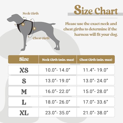 rabbitgoo Dog Harness No Pull Harness for Large Dogs Adjustable Dog Vest Harness with Front & Back Leash Clips Reflective Pet Harness Soft Padded with Easy Control Handle (Khaki Large)