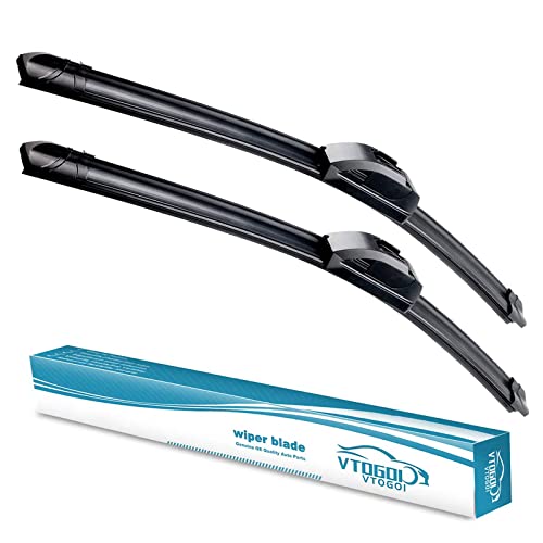 VTOGOI Premium 24'' All-Season Wiper Blades (Pack of 2 J-Hook Natural Rubber)