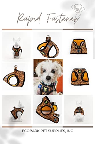 EcoBark Step-In Dog Harness - Soft Mesh Dog Vest Harnesses for Puppies and Small Dogs - Reflective and Adjustable No Pull and No Choke Halter Harness - Air Mesh Comfort Padded Body Harness (Med Cheetah)