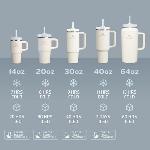 Stanley Quencher H2.0 Tumbler with Handle & Straw 14 oz | Twist On 3-Way Lid | Cupholder Compatible for Travel | Insulated Stainless Steel Cup | BPA-Free | Seafoam