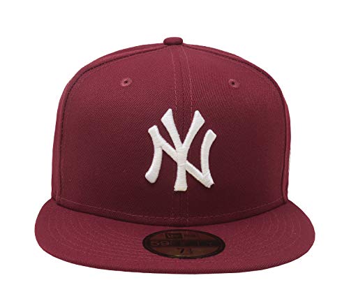 New Era 59Fifty MLB Basic New York Yankees Fitted Burgundy Headwear Cap (7 7/8)
