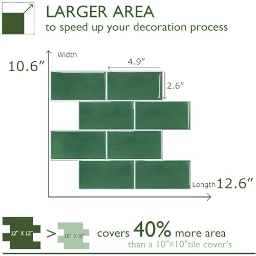 STICKGOO 10-Sheet Peel and Stick Subway Tile Stick on Tiles Backsplash for Kitchen & Bathroom(Thicker Design)