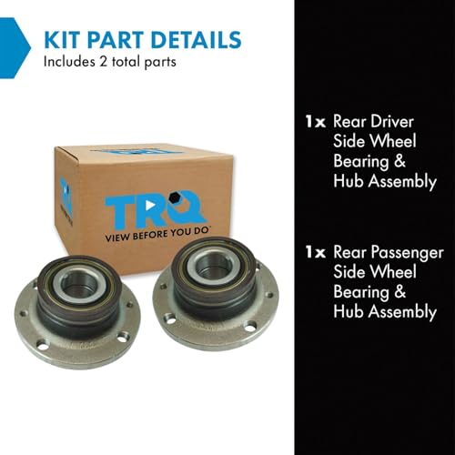 Driver & Passenger Side Rear Wheel Bearing Hub Assembly Pair for Fiat 500