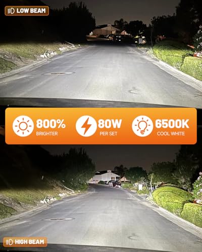 Fahren Upgraded 9008/H13 Light Bulb 26000LM Super Bright 1:1 Size 6500K 9008 Fog Light Bulbs with 15000RPM Cooling Fan Plug and Play Pack of 2