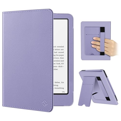Fintie Case for 7\"/6.8\" Kindle Paperwhite(12th/11th Generation-2024/2021) and Kindle Colorsoft Signature Edition -Slim Foldable Stand Cover Auto Wake/Sleep for Kindle Paperwhite 2024 Lilac Purple