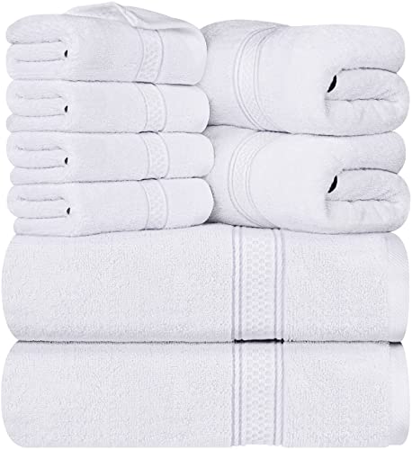 Soft 8-Piece Towel Set - 100% Cotton, Machine Washable