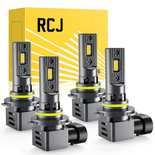 RCJ 9005 9006 LED Bulbs Combo - Fog Lights 60000LM 200W 6000K Cool White - 600% Brighter Plug-N-Play - 9005/HB3 9006/HB4 High and Low Beam Bulbs Pack of 4