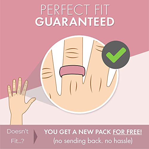 ThunderFit Silicone Wedding Bands for Women Breathable Air Grooves Anniversary Rings - 4mm Width - 1.5mm Thick (AW-Pink Sand AW-Black AW-White AW-Fog AW-Stone Size 4.5-5 (15.7mm))