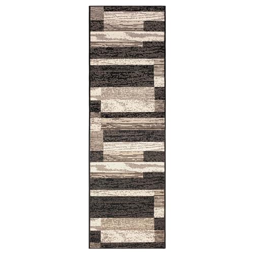 SUPERIOR Rockwood Area Rug 2' 7\" x 8' Runner Chocolate (2.6x8RUG-ROCKWOOD-CH)