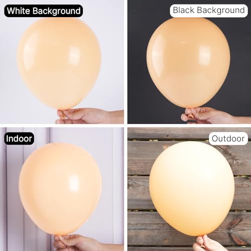 PartyWoo Nude Balloons 120 pcs Boho Apricot Balloons Different Sizes Pack of 18 Inch 12 Inch 10 Inch 5 Inch for Beige Balloon Garland or Arch as Birthday Decorations Party Decorations Apricot-F05